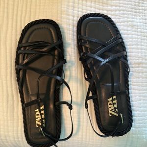Zara black strappy sandals
